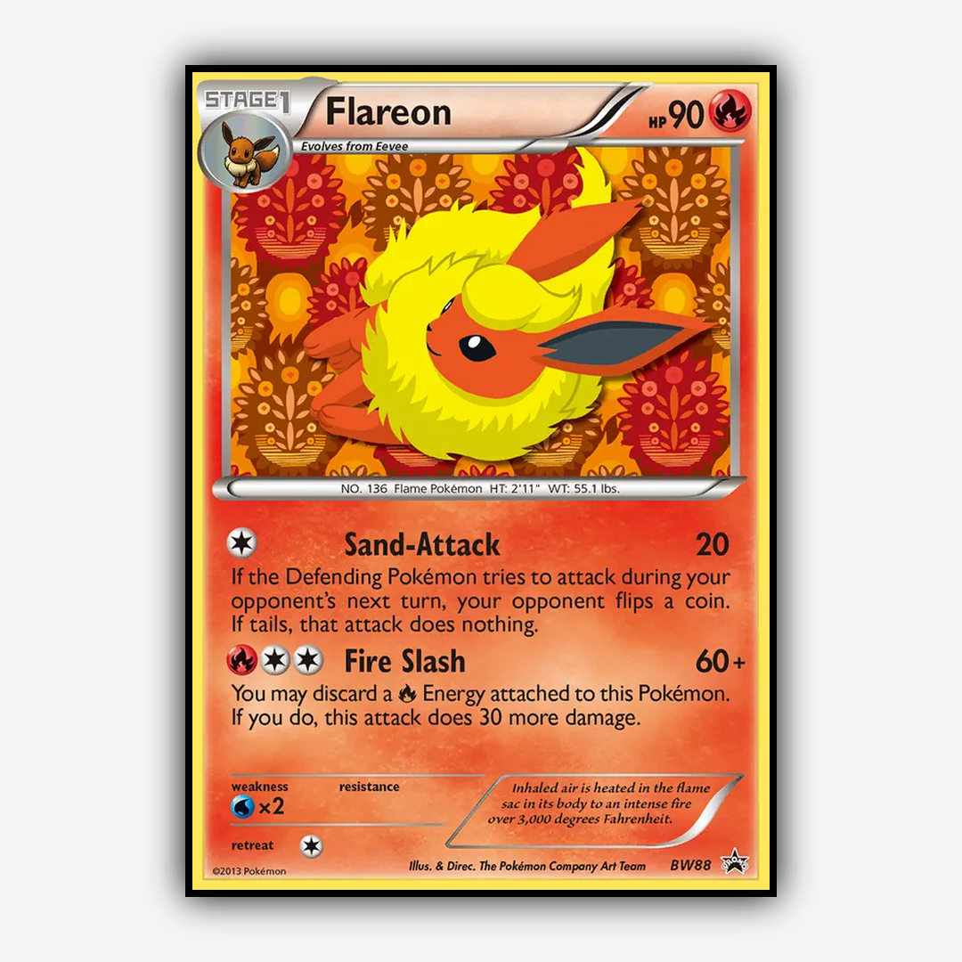 Flareon #88 - BW Black Star Promos Set - Card Rug