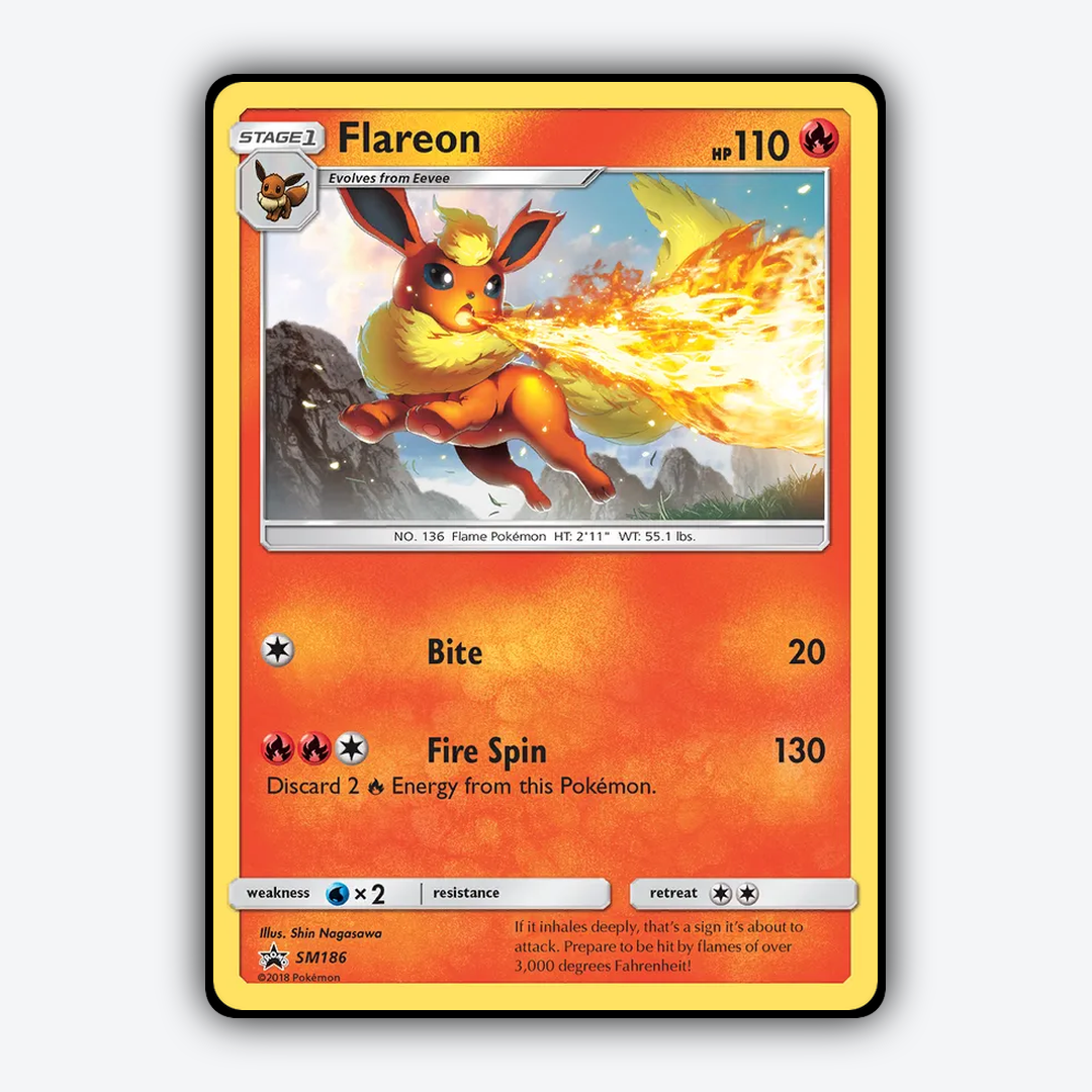 Flareon #186 - SM Black Star Promos Set - Card Rug