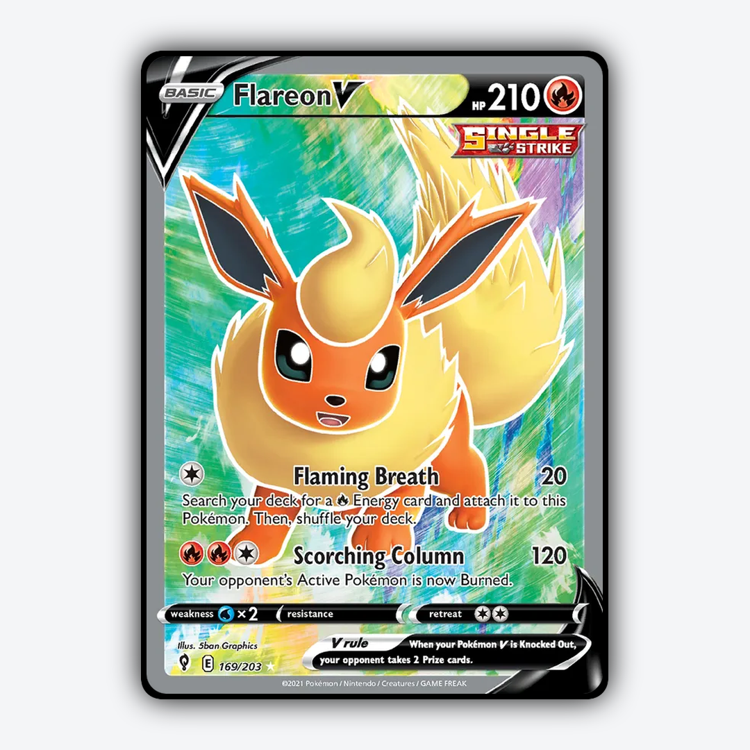 Flareon V #169 - Evolving Skies Set - Card Rug