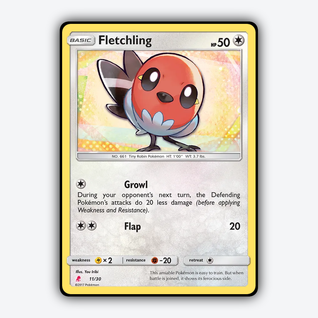 Fletchling 011/30 - Sun & Moon Trainer Kit Lycanroc Set - Card Rug