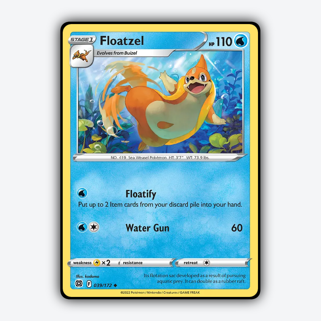 Floatzel 039/172 - Brilliant Stars Set - Card Rug