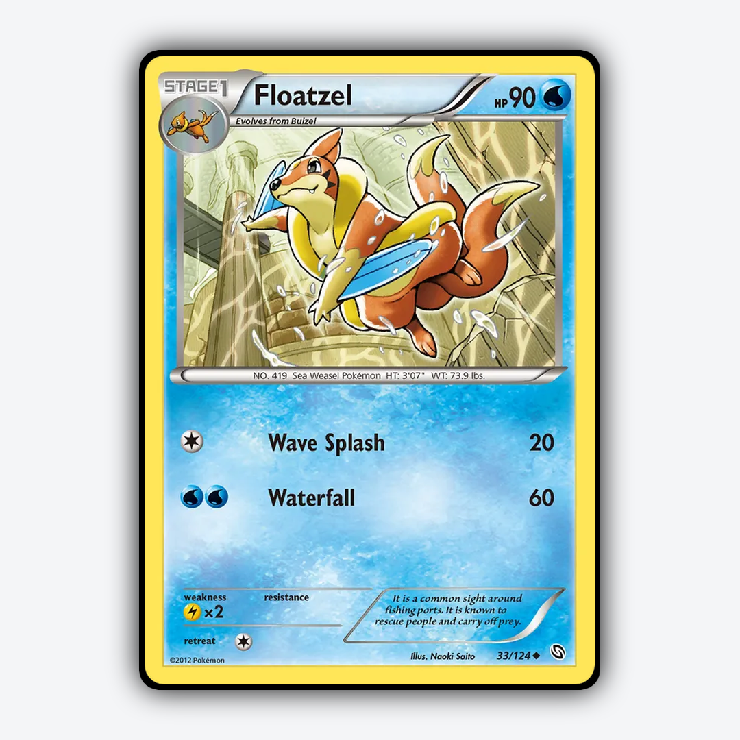 Floatzel 033/124 - Dragons Exalted Set - Card Rug