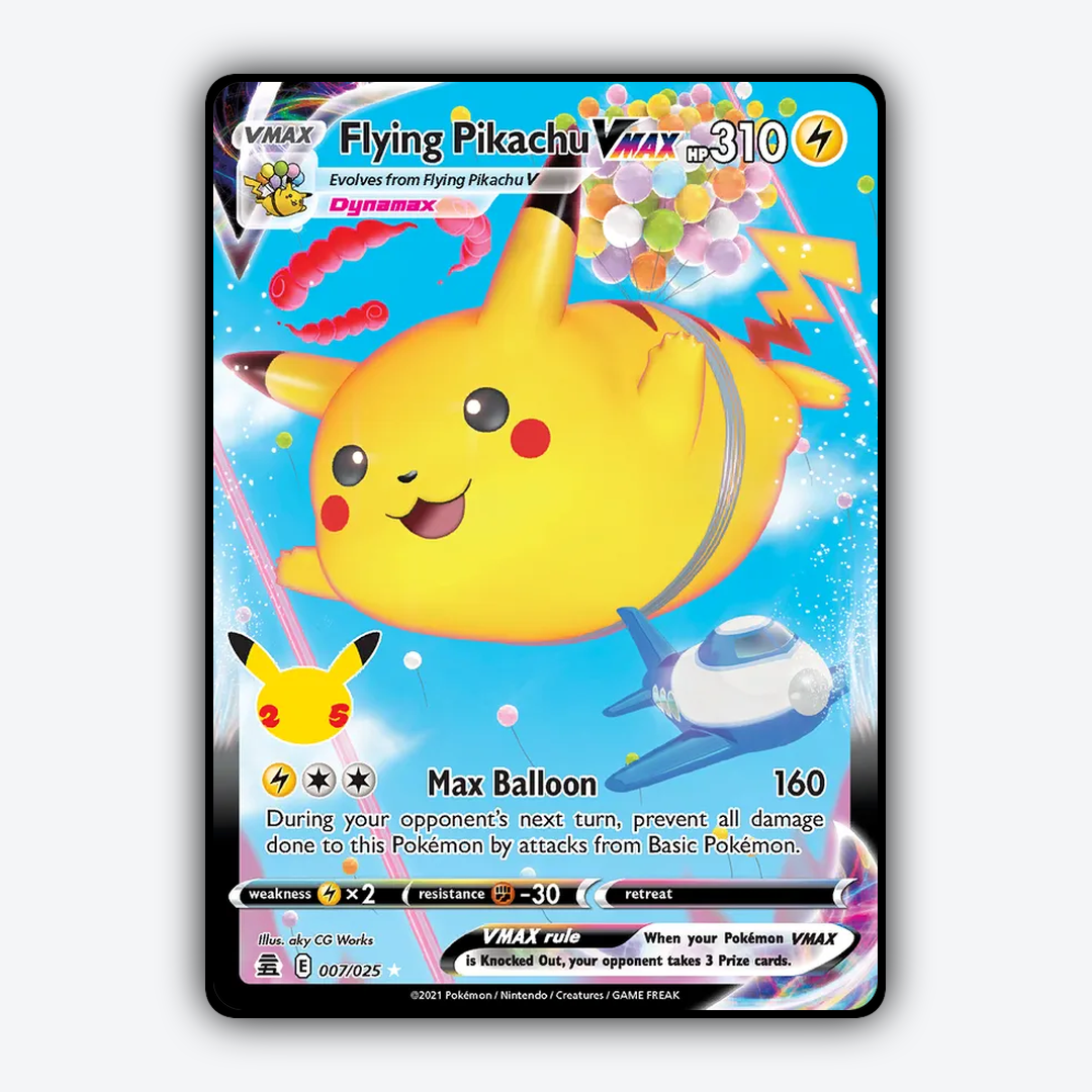Flying Pikachu VMAX #25 - Celebrations Set - Card Rug