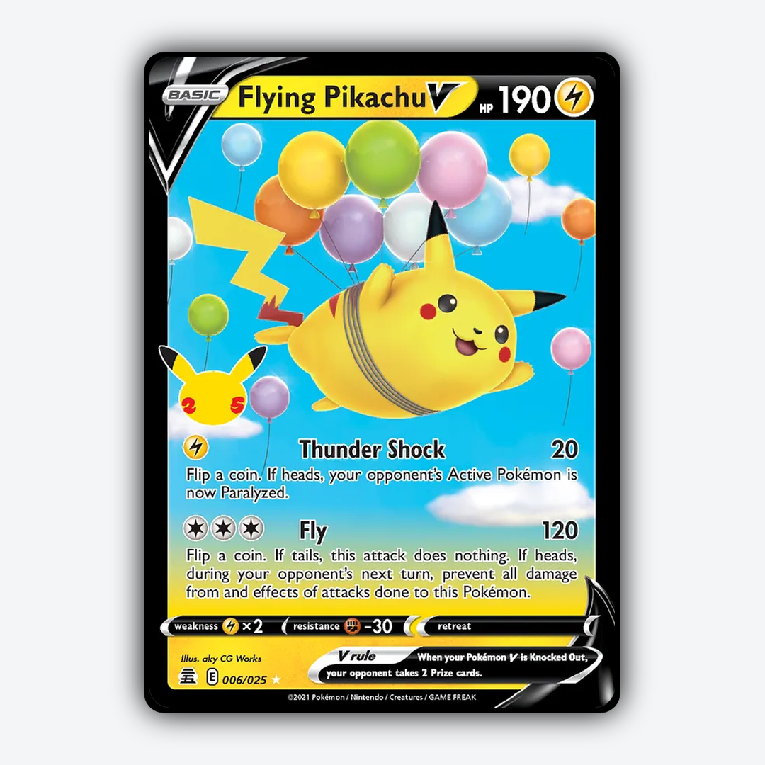 Flying Pikachu V #25 - Celebrations Set - Card Rug