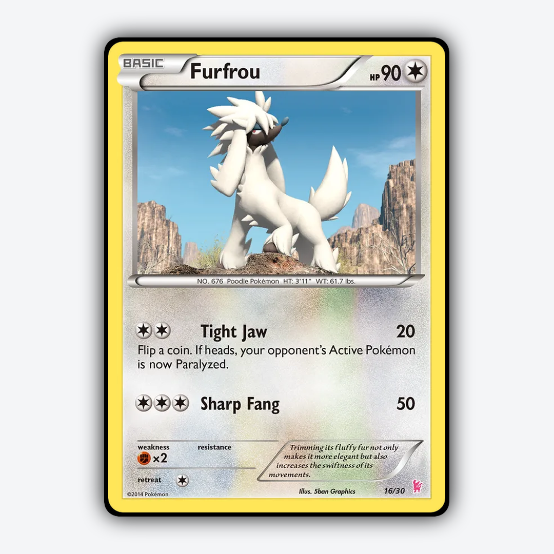 Furfrou 016/30 - XY Trainer Kit Sylveon Set - Card Rug