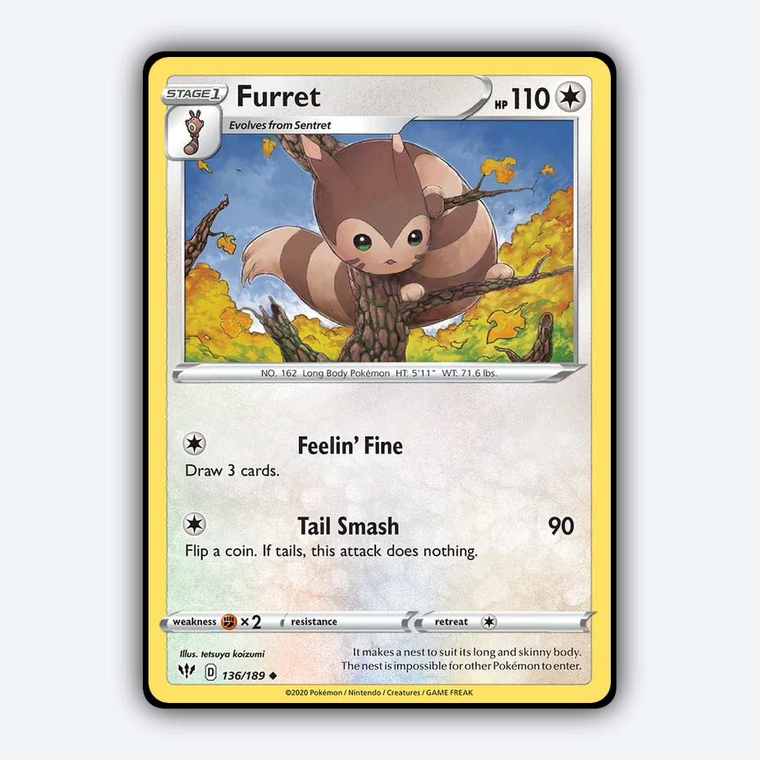 Furret 136/189 - Darkness Ablaze Set - Card Rug