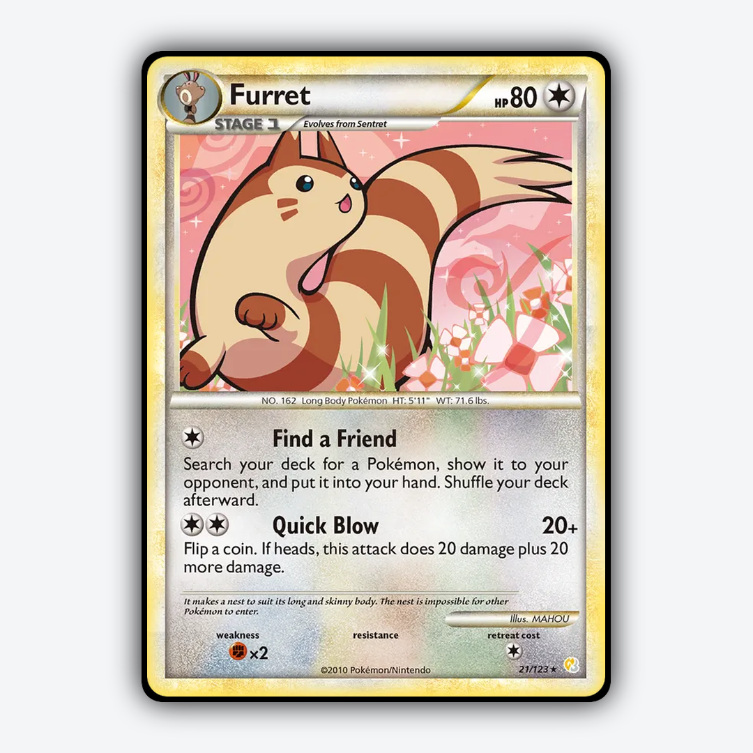 Furret 021/123 - HeartGold & SoulSilver Set - Card Rug
