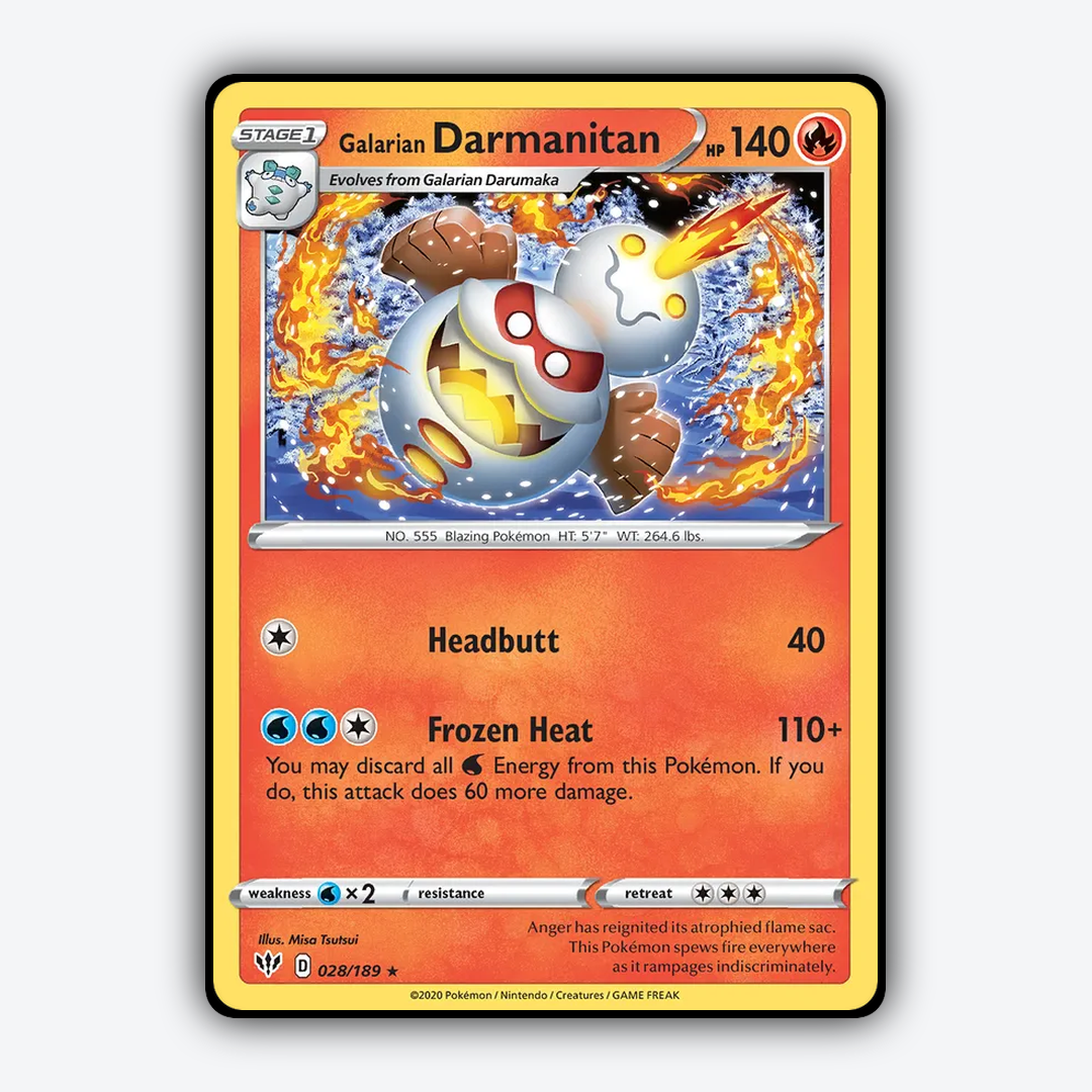 Galarian Darmanitan 028/189 - Darkness Ablaze Set - Card Rug