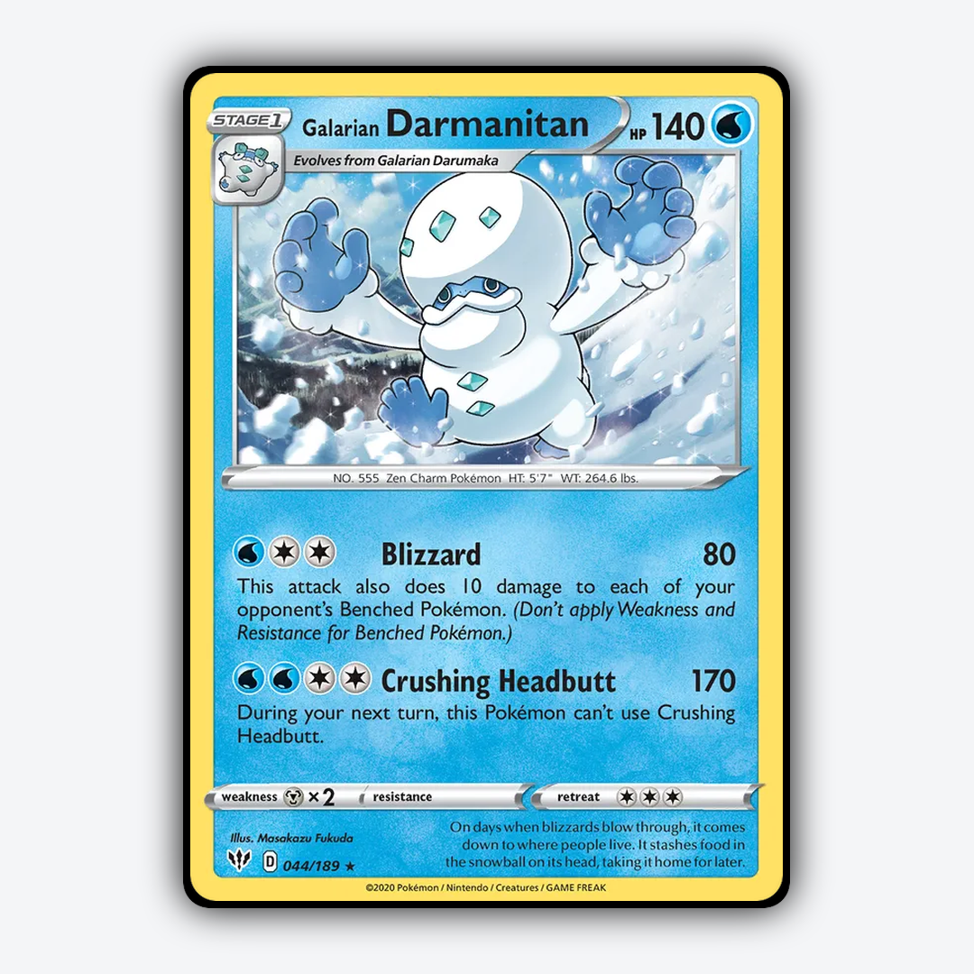 Galarian Darmanitan 044/189 - Darkness Ablaze Set - Card Rug