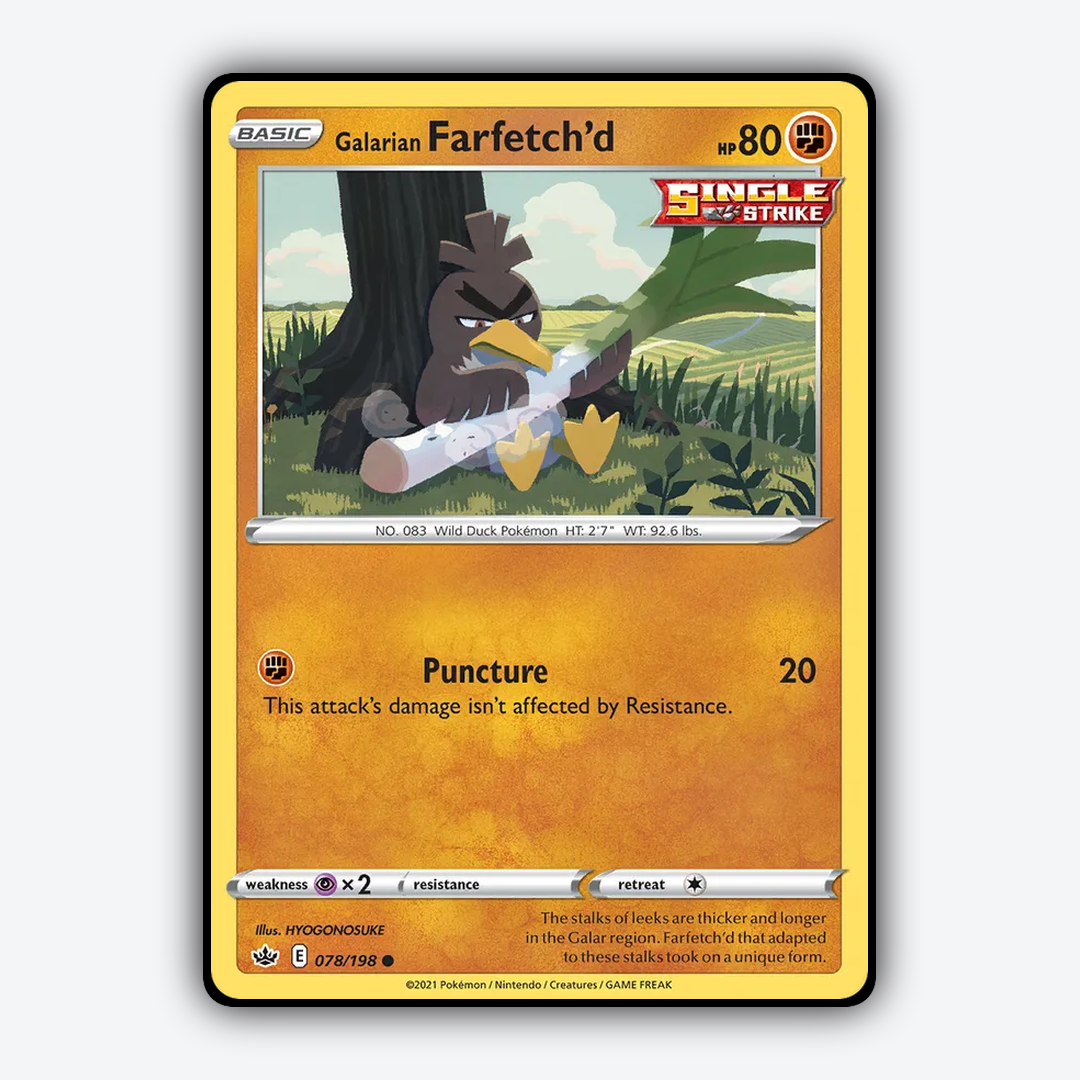 Galarian Farfetch'd 078/198 - Chilling Reign Set - Card Rug