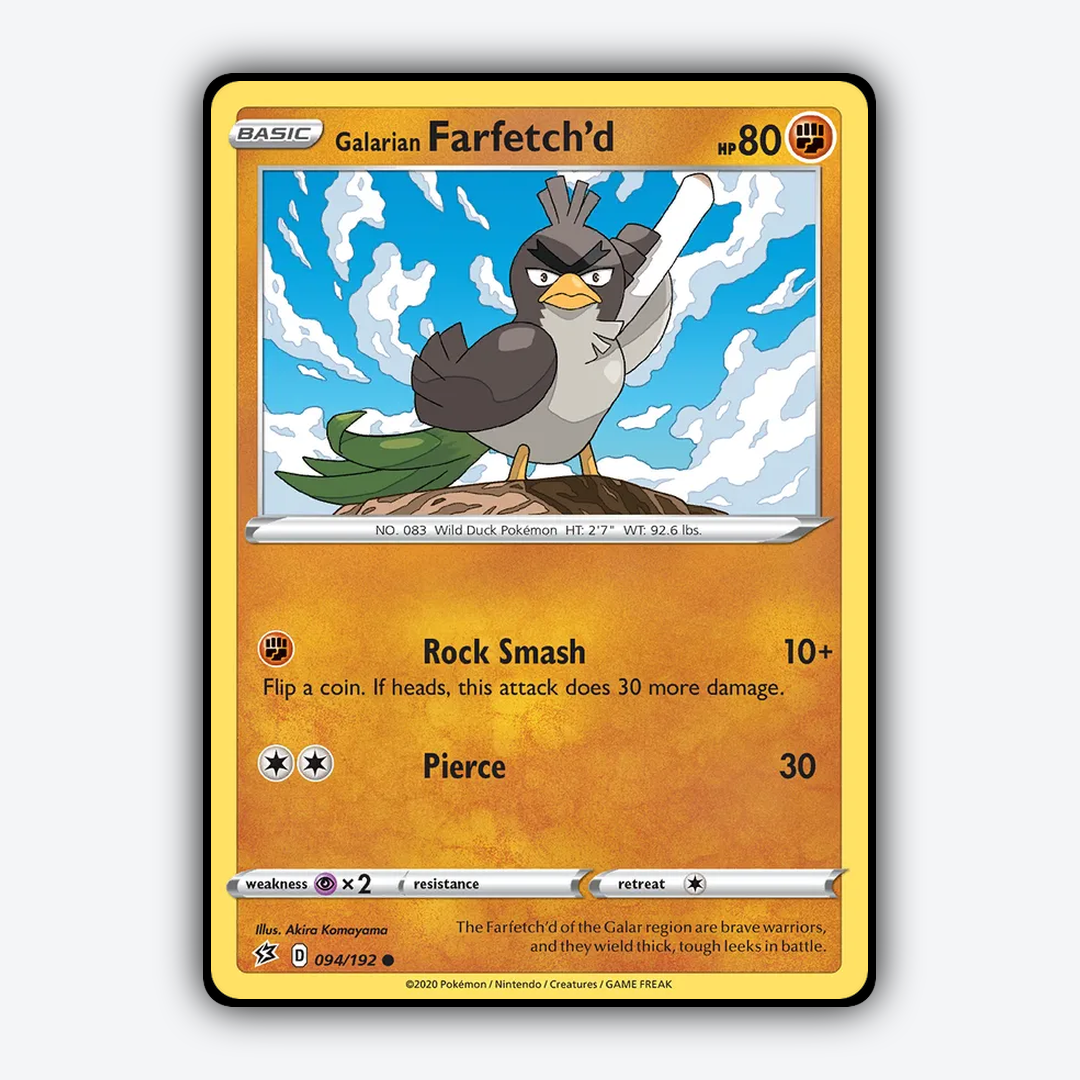 Galarian Farfetch'd 094/192 - Rebel Clash Set - Card Rug