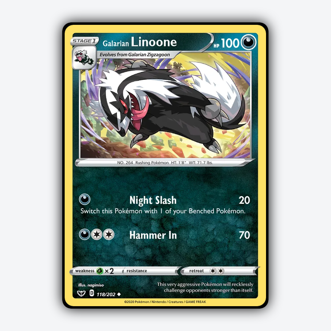 Galarian Linoone 118/202 - Sword & Shield Set - Card Rug