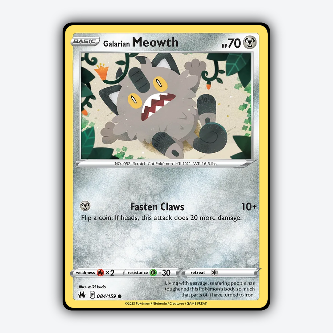 Galarian Meowth 084/159 - Crown Zenith Set - Card Rug