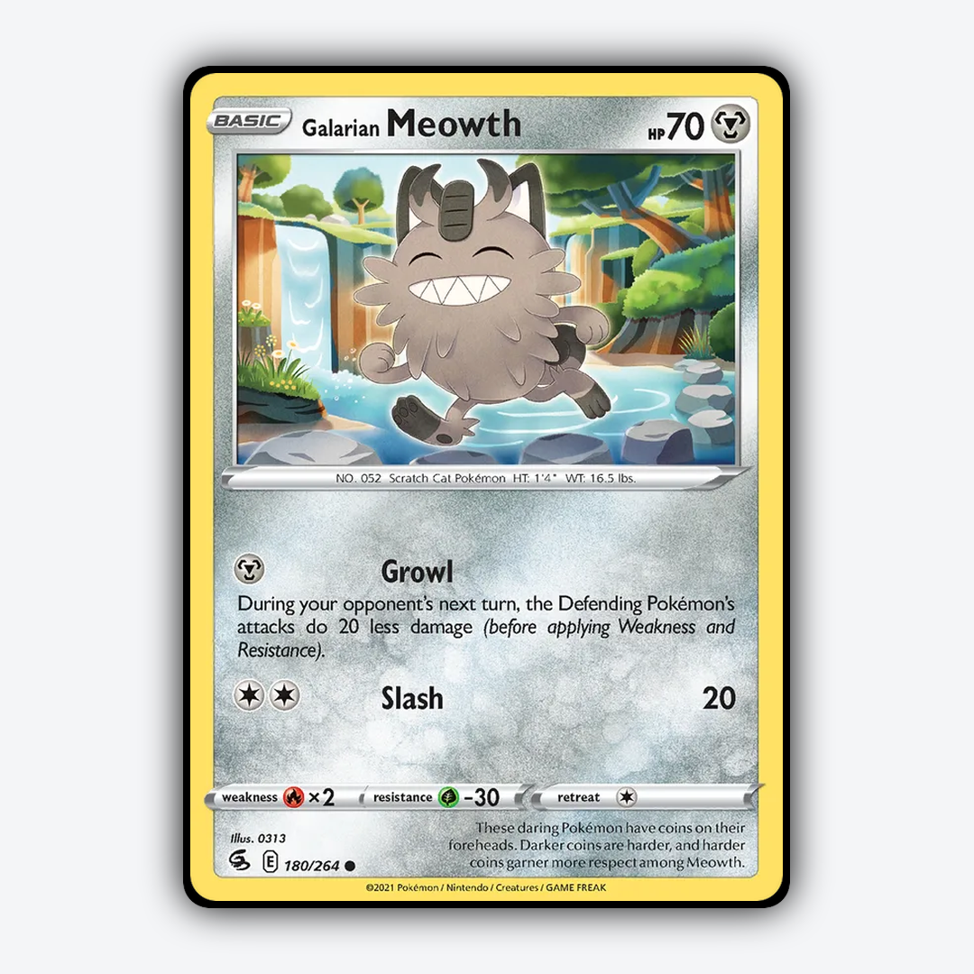 Galarian Meowth 180/264 - Fusion Strike Set - Card Rug