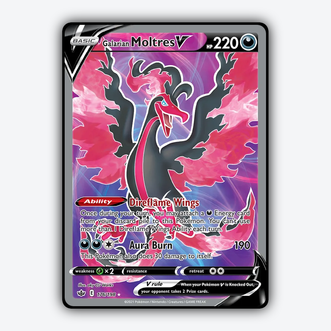 Galarian Moltres V 176/198 - Chilling Reign Set - Card Rug
