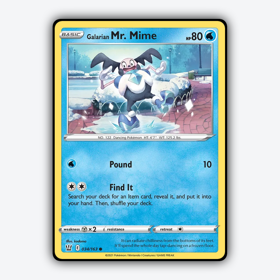 Galarian Mr. Mime 034/163 - Battle Styles Set - Card Rug