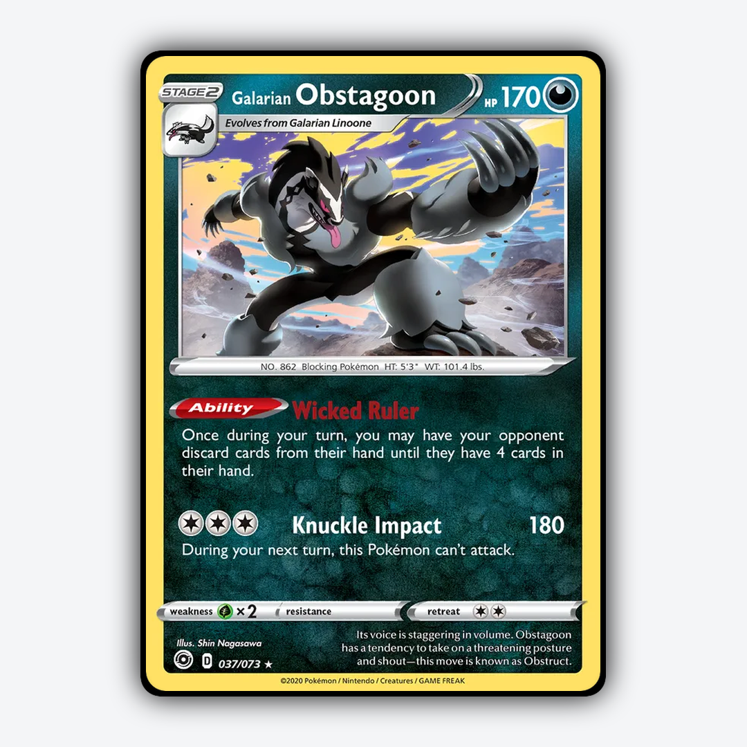 Galarian Obstagoon 037/73 - Champion's Path Set - Card Rug