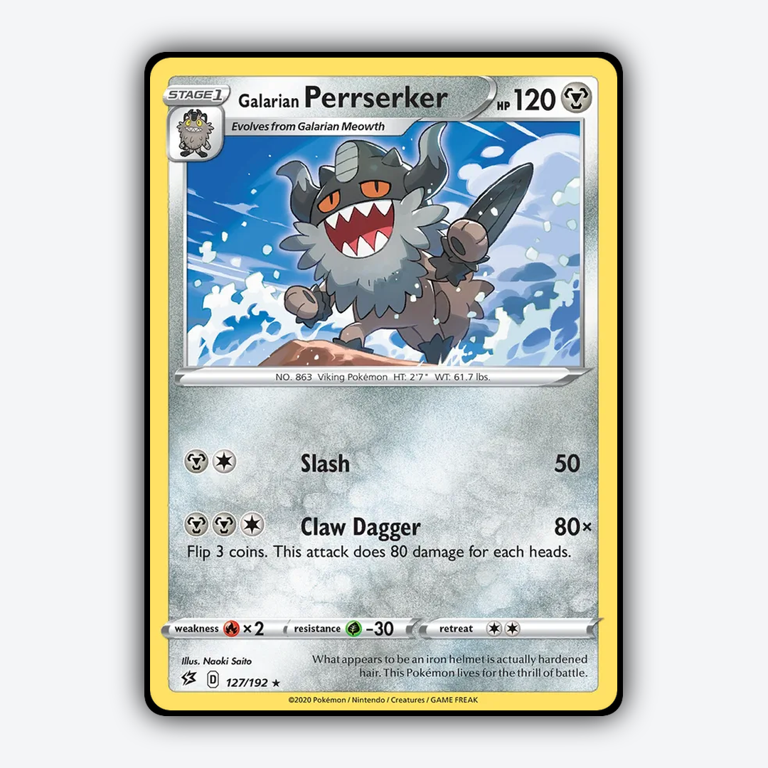 Galarian Perrserker 127/192 - Rebel Clash Set - Card Rug