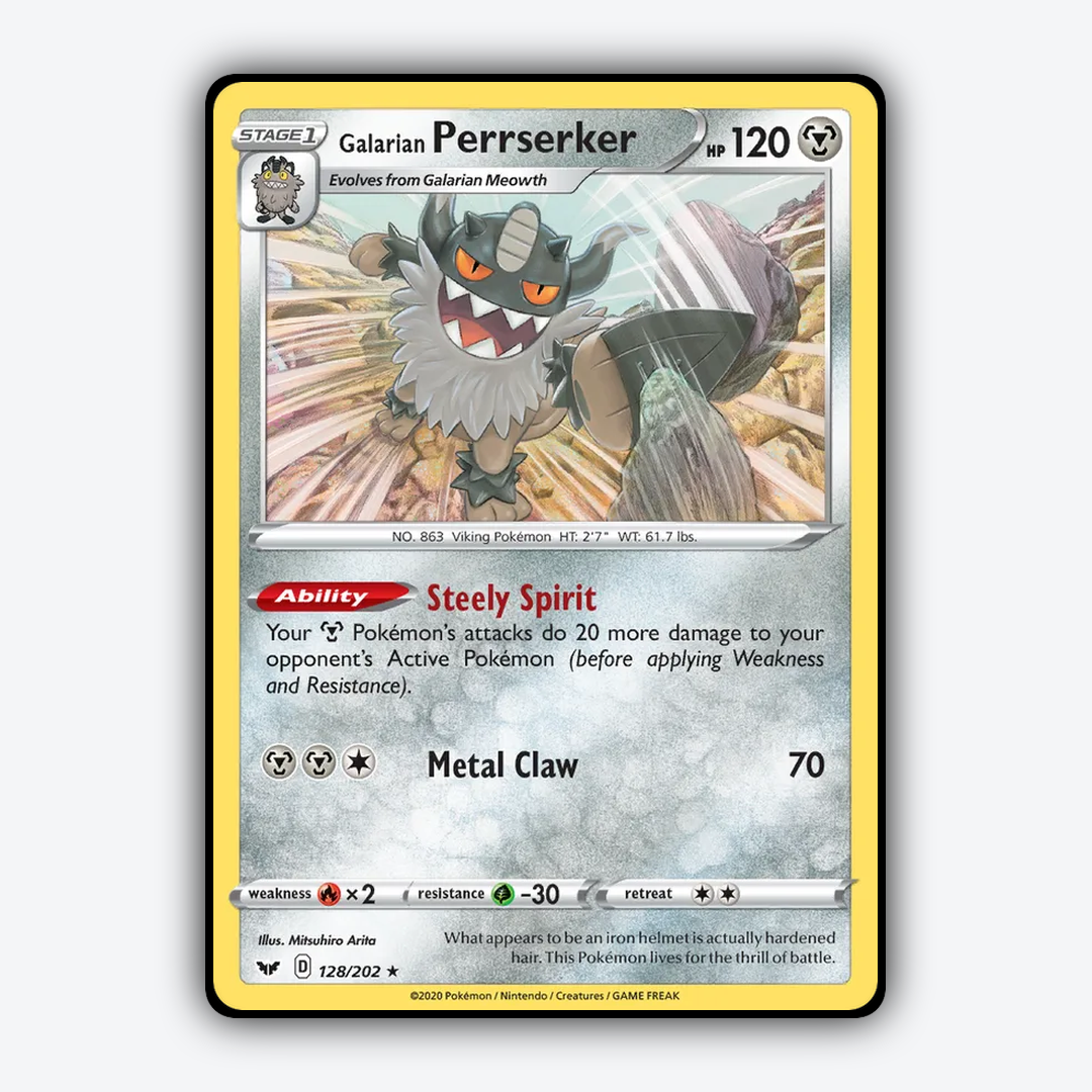 Galarian Perrserker 128/202 - Sword & Shield Set - Card Rug
