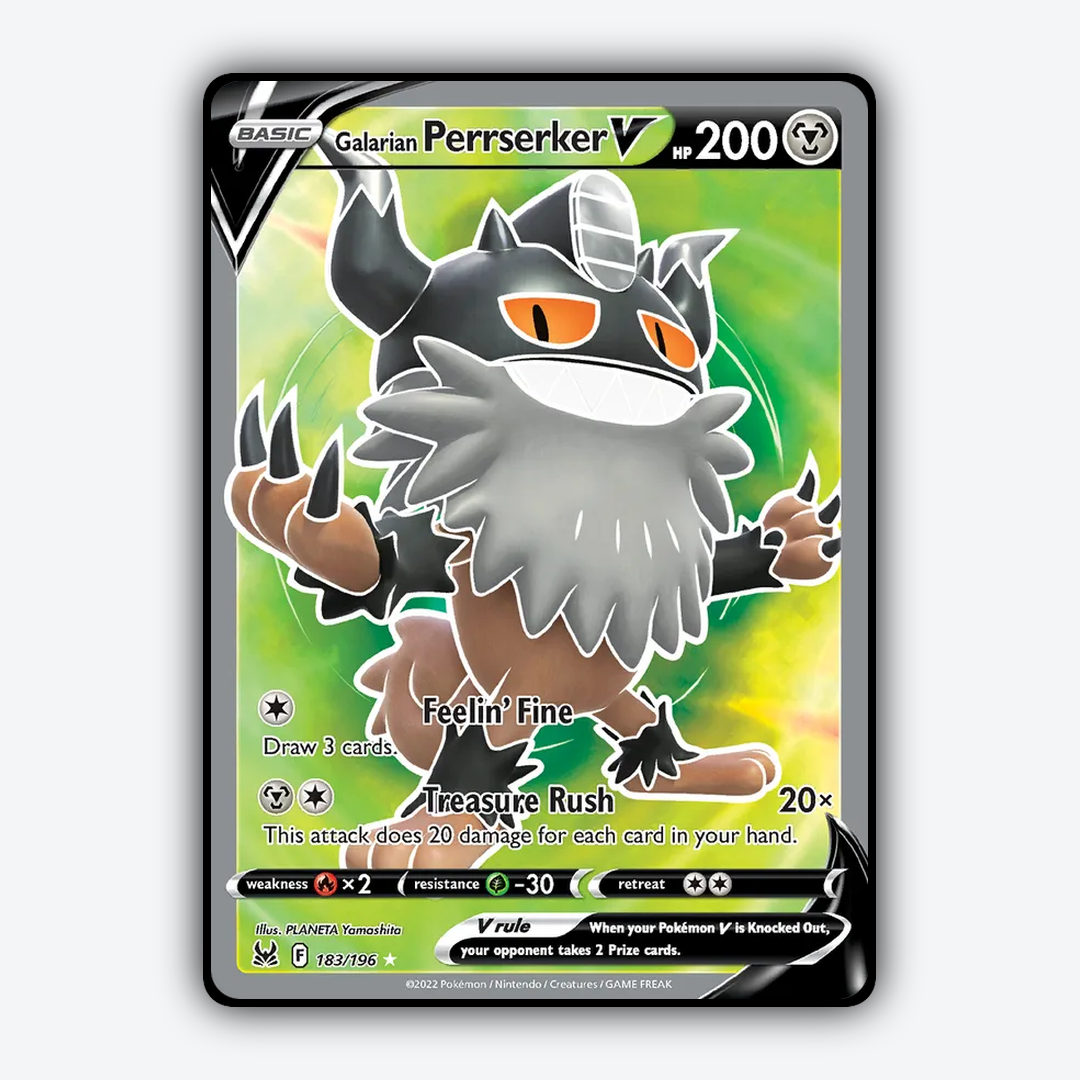 Galarian Perrserker V 183/196 - Lost Origin Set - Card Rug