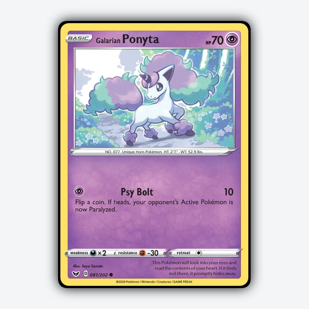 Galarian Ponyta 081/202 - Sword & Shield Set - Card Rug