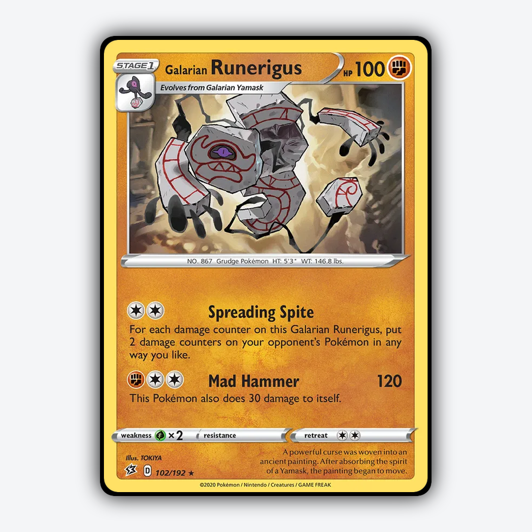 Galarian Runerigus 102/192 - Rebel Clash Set - Card Rug