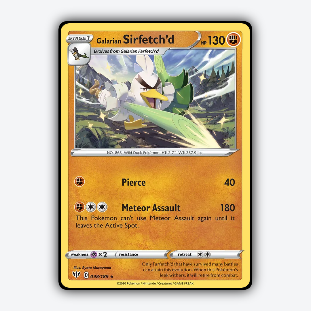 Galarian Sirfetch'd 098/189 - Darkness Ablaze Set - Card Rug