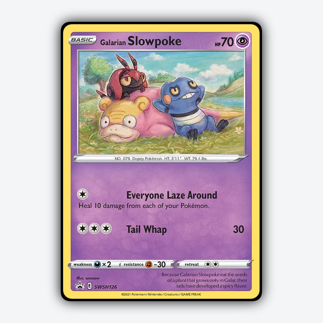 Galarian Slowpoke #126 - SWSH Black Star Promos Set - Card Rug