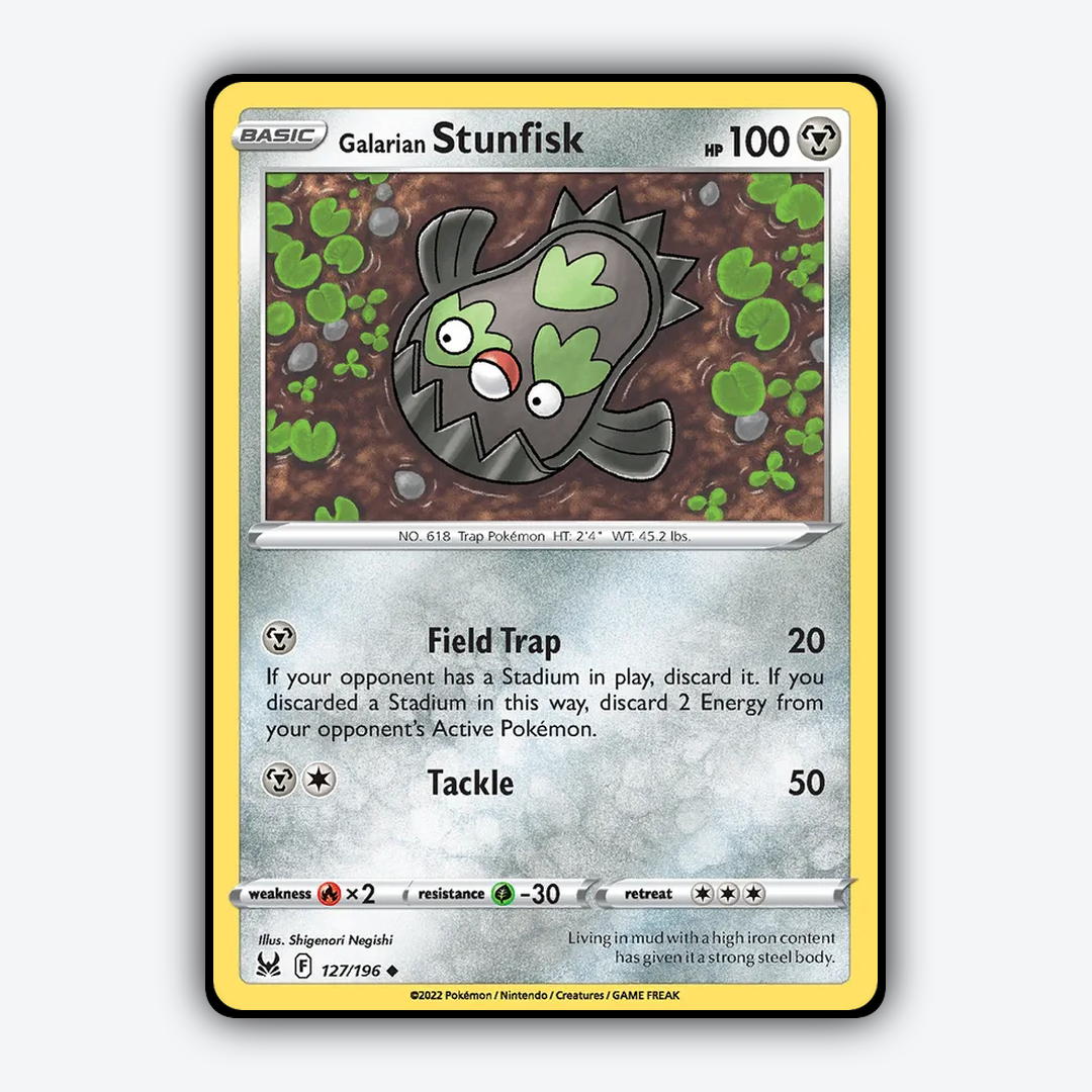 Galarian Stunfisk 127/196 - Lost Origin Set - Card Rug