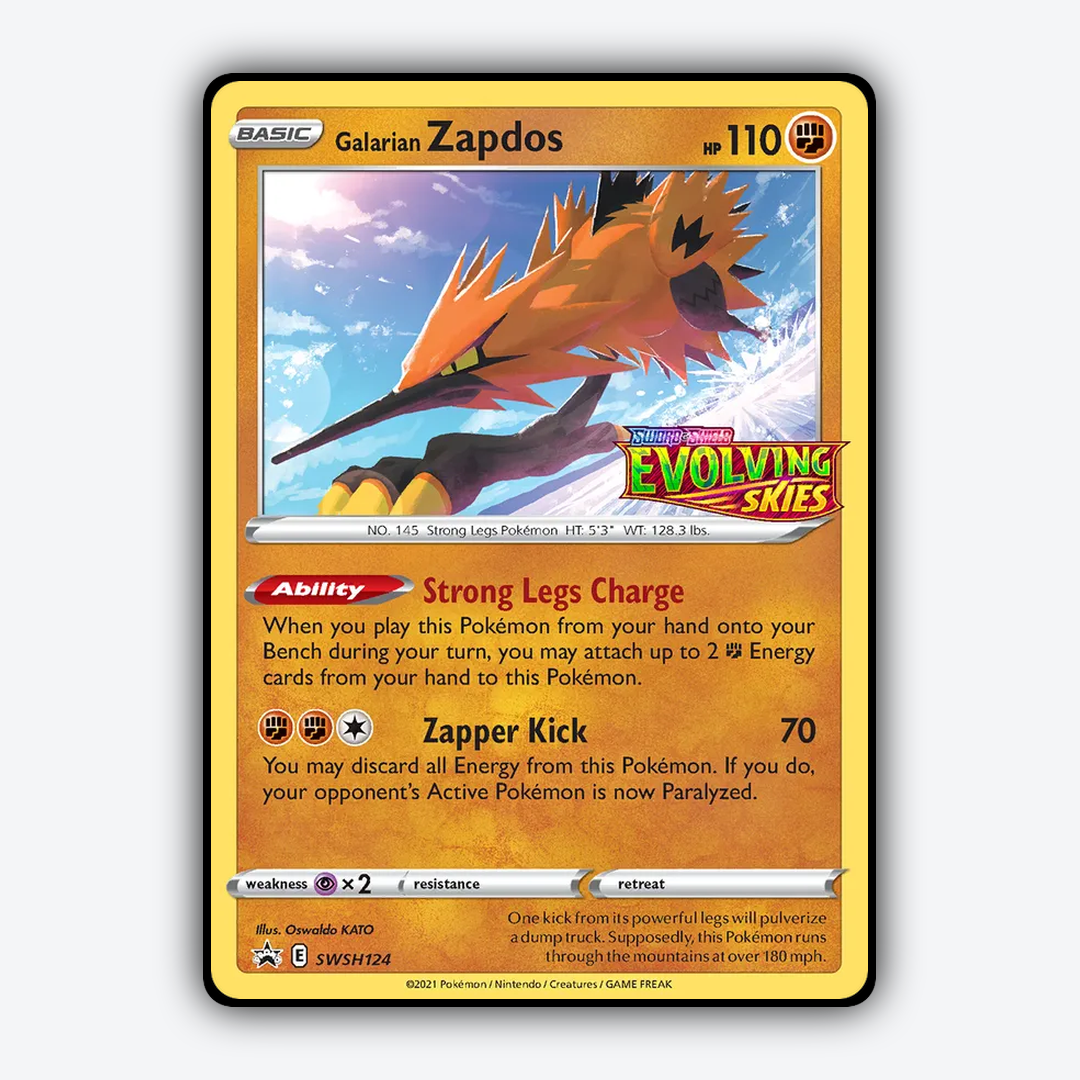 Galarian Zapdos #124 - SWSH Black Star Promos Set - Card Rug