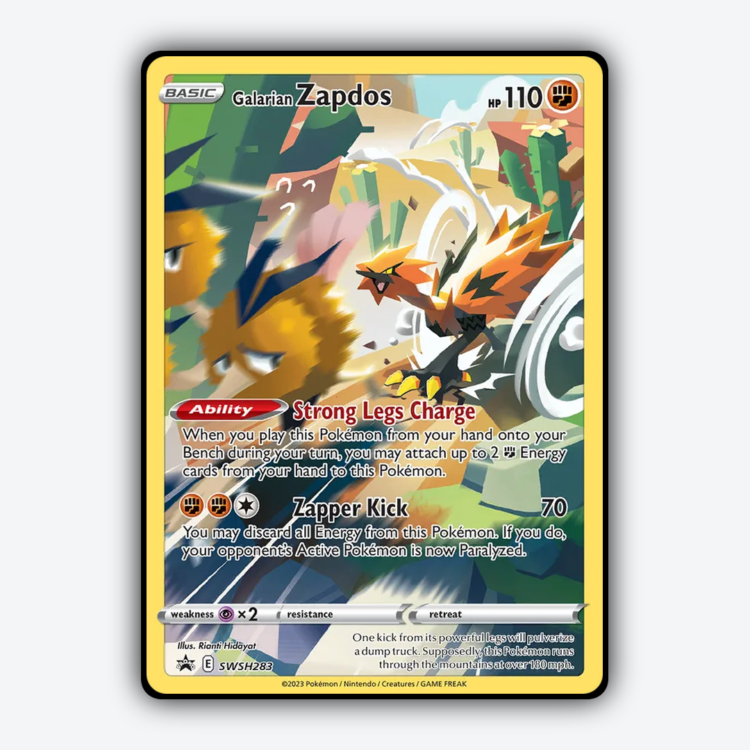Galarian Zapdos #283 - SWSH Black Star Promos Set - Card Rug