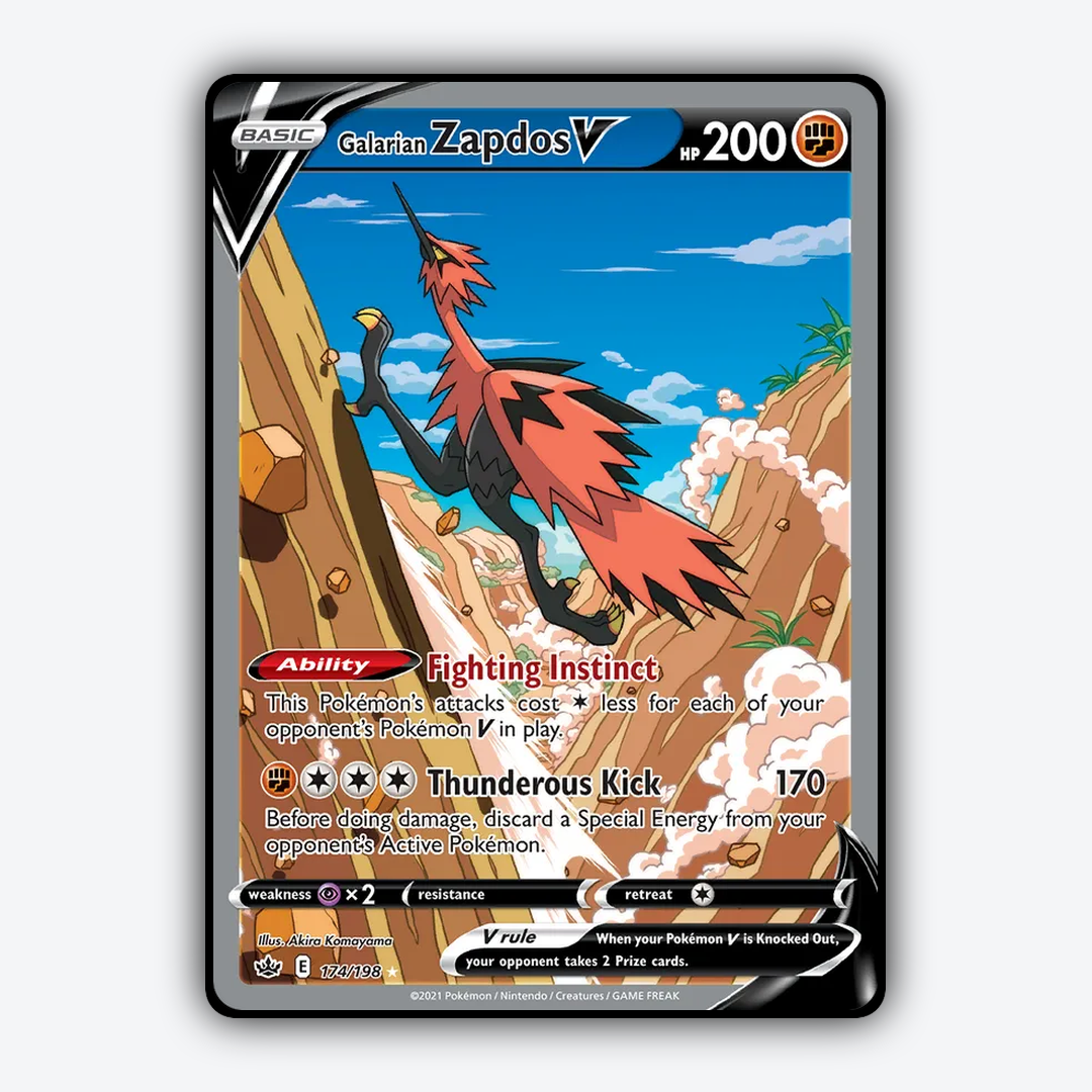 Galarian Zapdos V 174/198 - Chilling Reign Set - Card Rug
