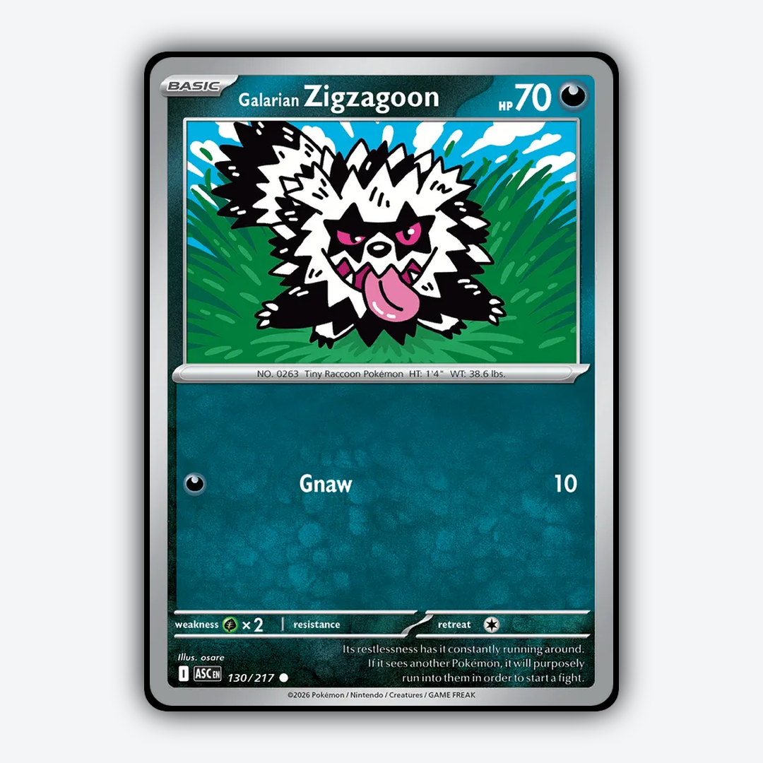 Galarian Zigzagoon 130/217 - Ascended Heroes Set - Card Rug