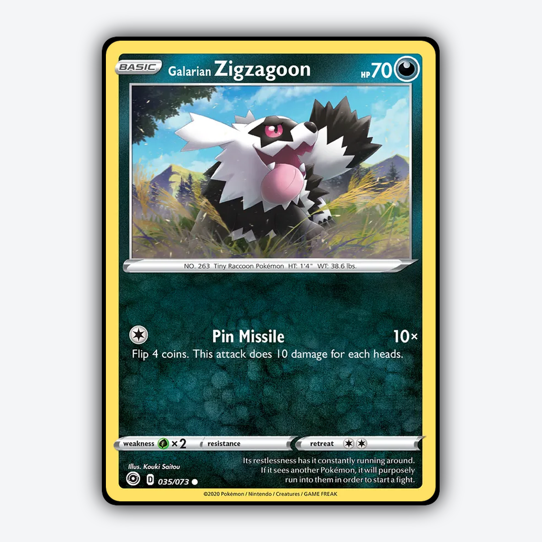 Galarian Zigzagoon 035/73 - Champion's Path Set - Card Rug