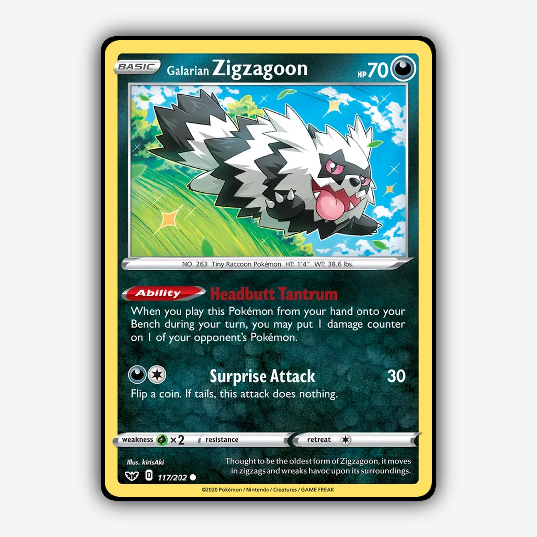 Galarian Zigzagoon 117/202 - Sword & Shield Set - Card Rug