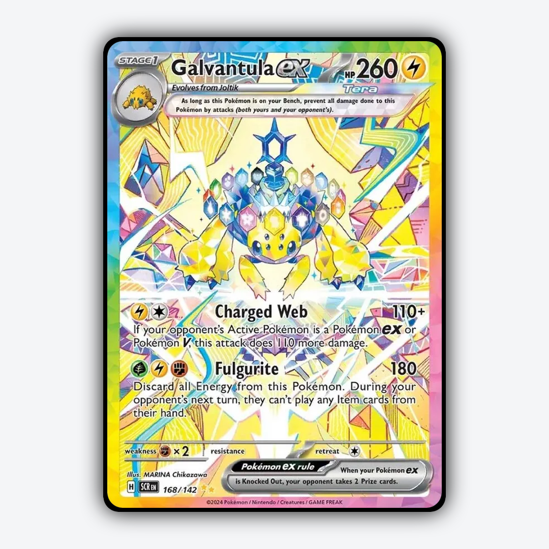Galvantula ex 168/142 - Stellar Crown Set - Card Rug