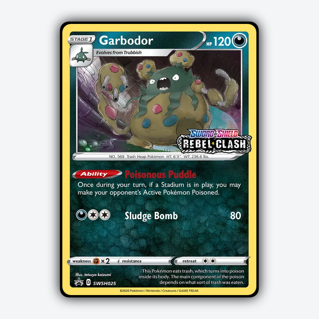 Garbodor #25 - SWSH Black Star Promos Set - Card Rug