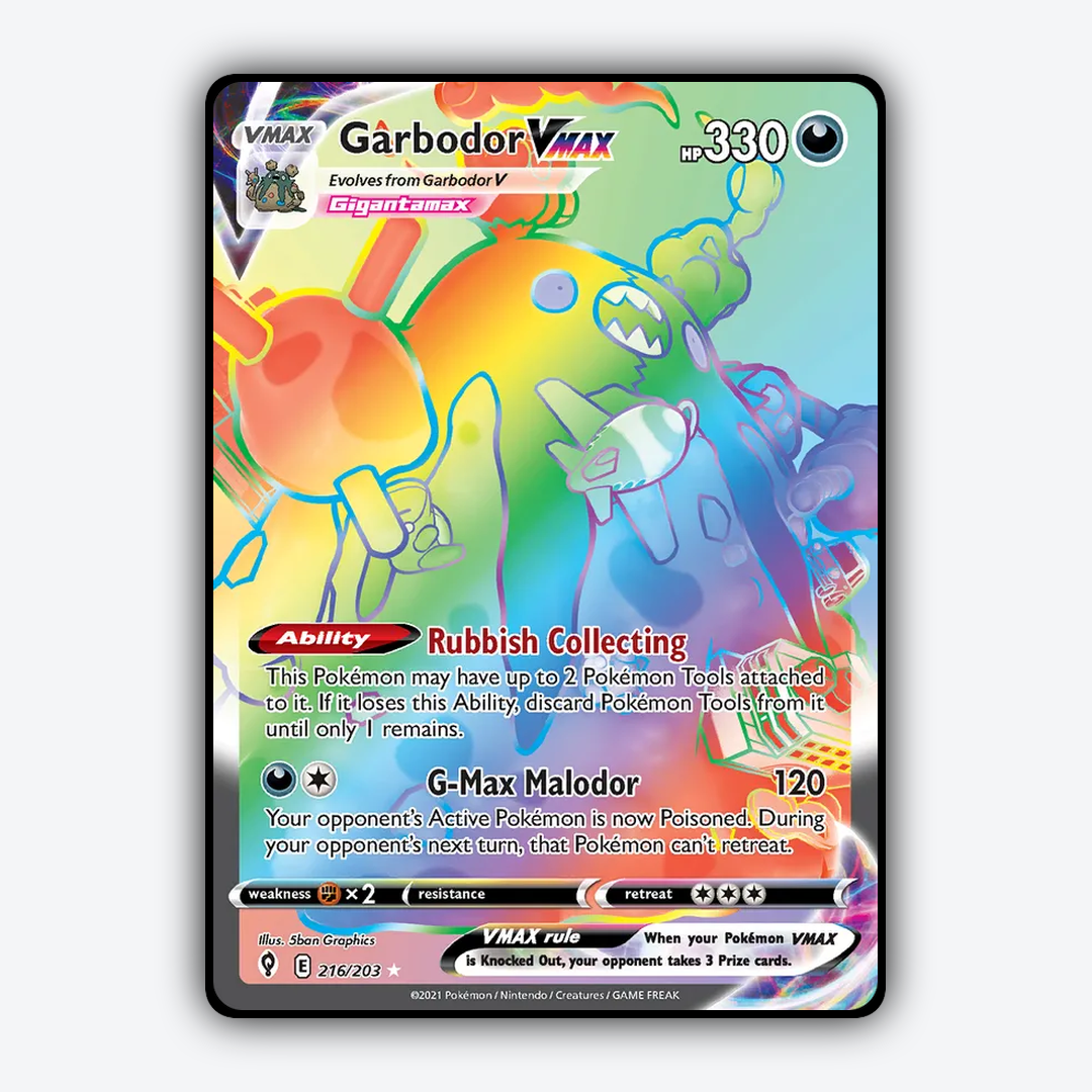 Garbodor VMAX #216 - Evolving Skies Set - Card Rug