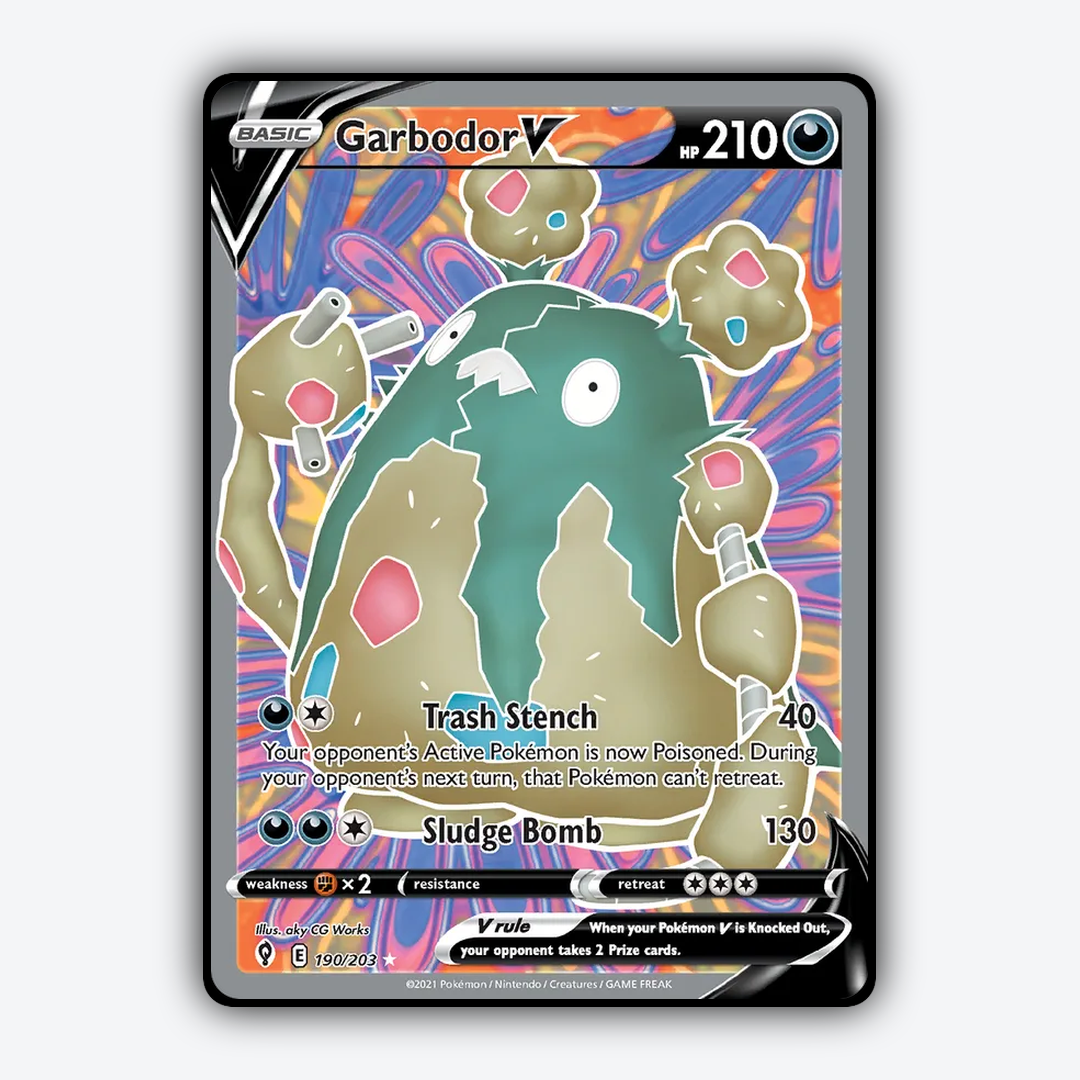 Garbodor V #190 - Evolving Skies Set - Card Rug