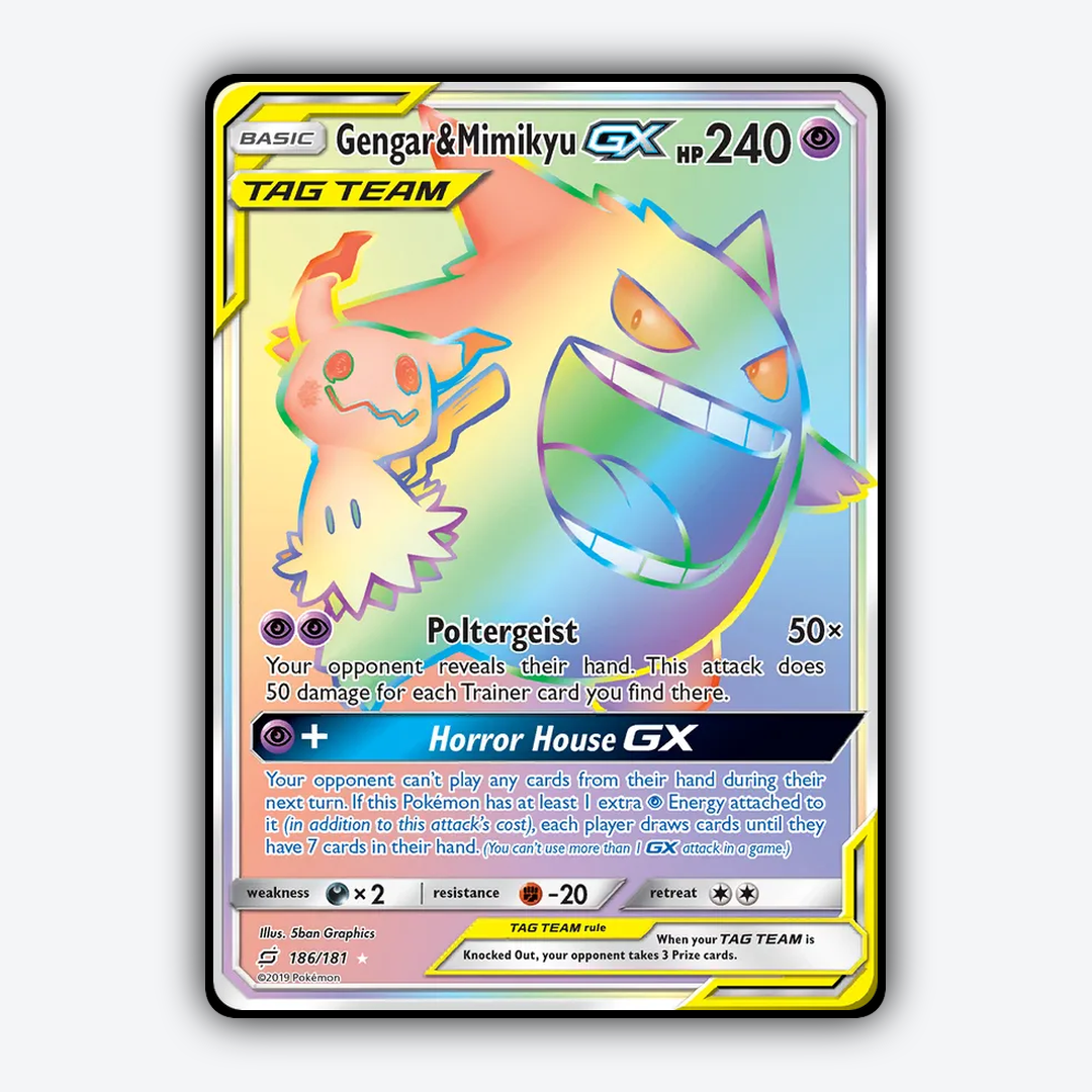 Gengar & Mimikyu-GX 186/181 - Team Up Set - Card Rug