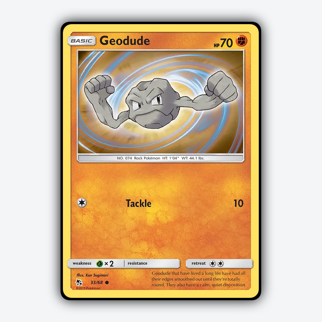 Geodude 033/68 - Hidden Fates Set - Card Rug