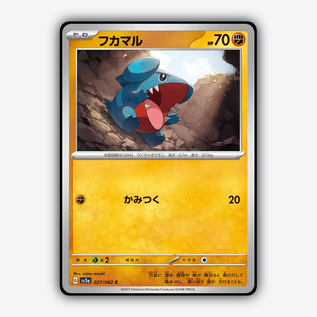 Gible 027/062 - Raging Surf Set - Card Rug (JP)