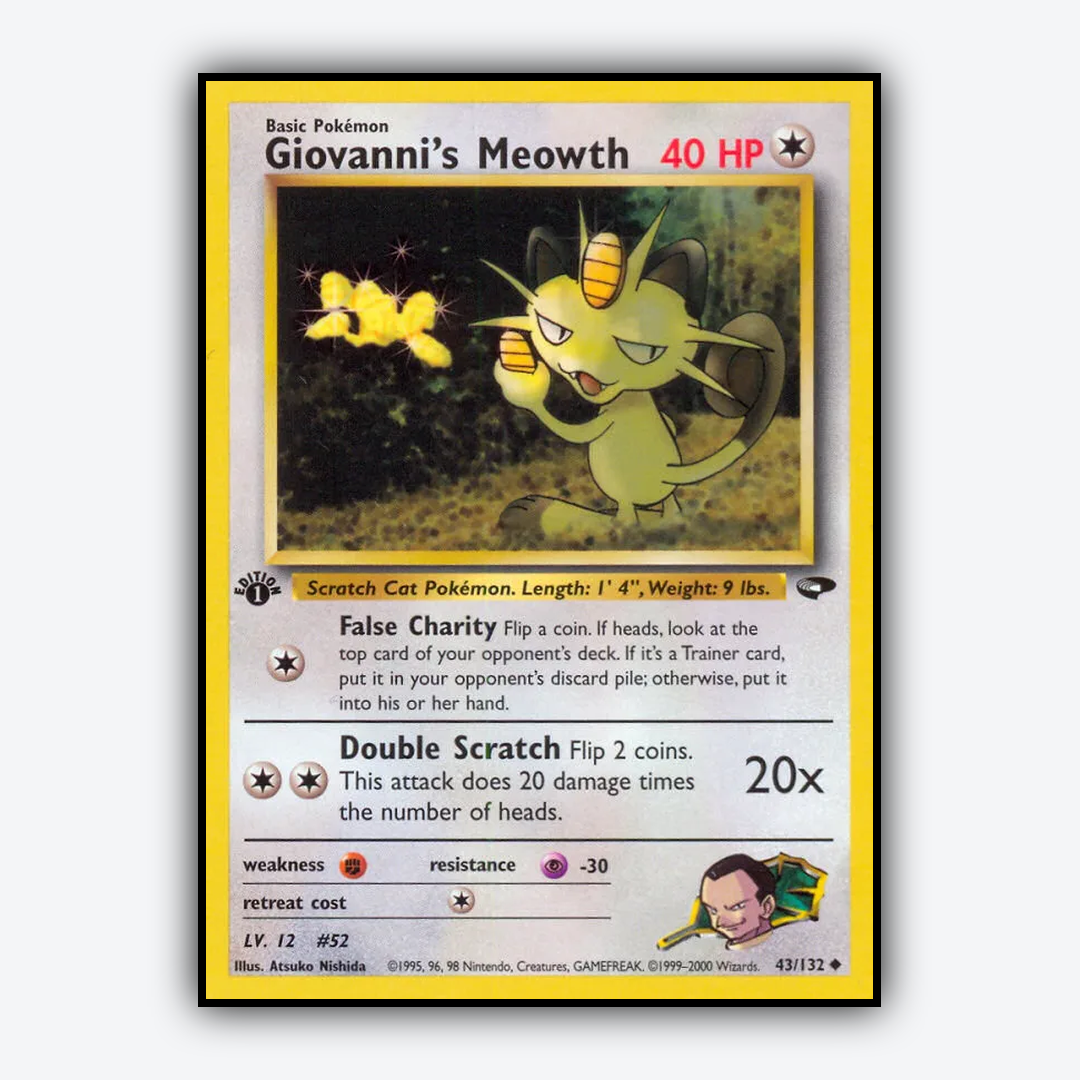 Giovanni's Meowth 043/132 - Gym Challenge Set - Card Rug