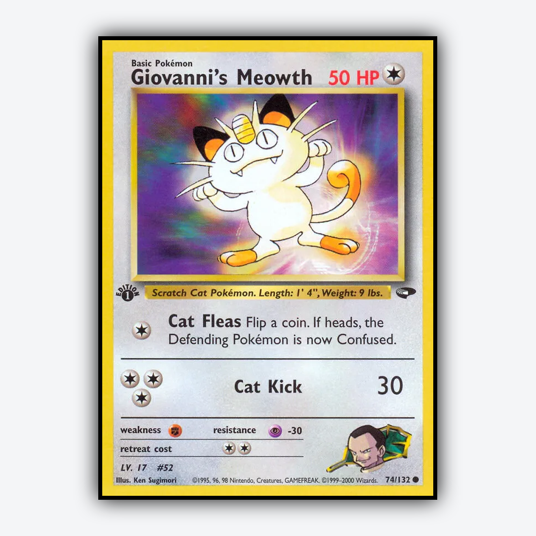 Giovanni's Meowth 074/132 - Gym Challenge Set - Card Rug