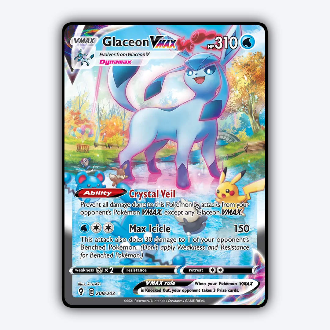 Glaceon VMAX #209 - Evolving Skies Set - Card Rug