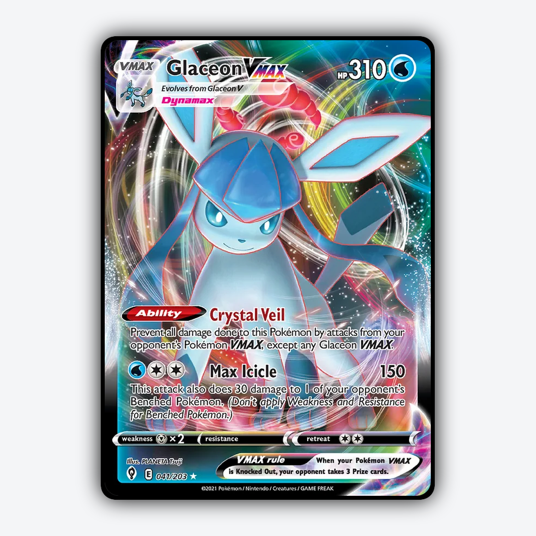 Glaceon VMAX #41 - Evolving Skies Set - Card Rug
