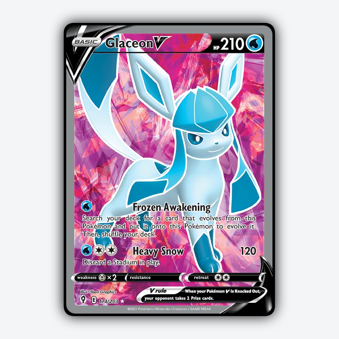 Glaceon V #174 - Evolving Skies Set - Card Rug