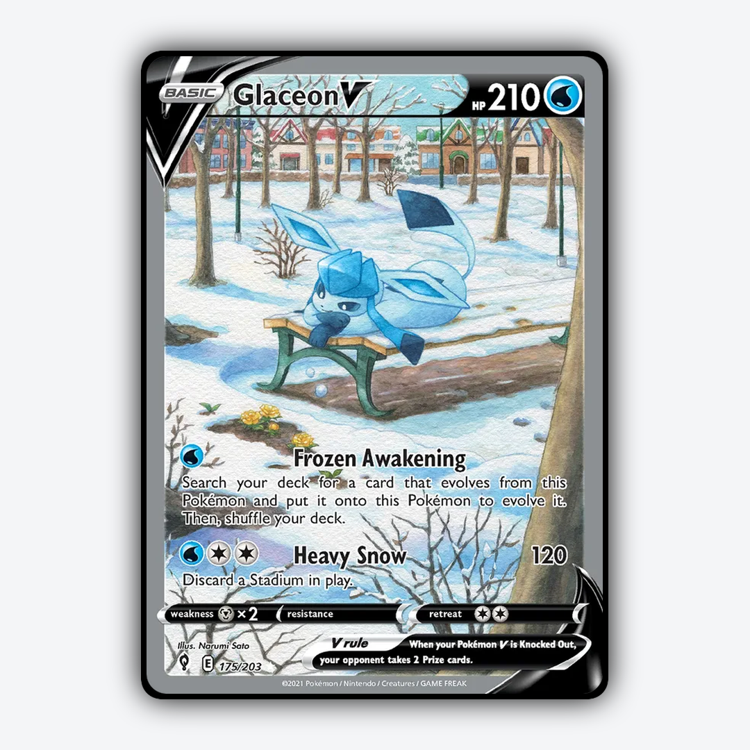 Glaceon V #175 - Evolving Skies Set - Card Rug