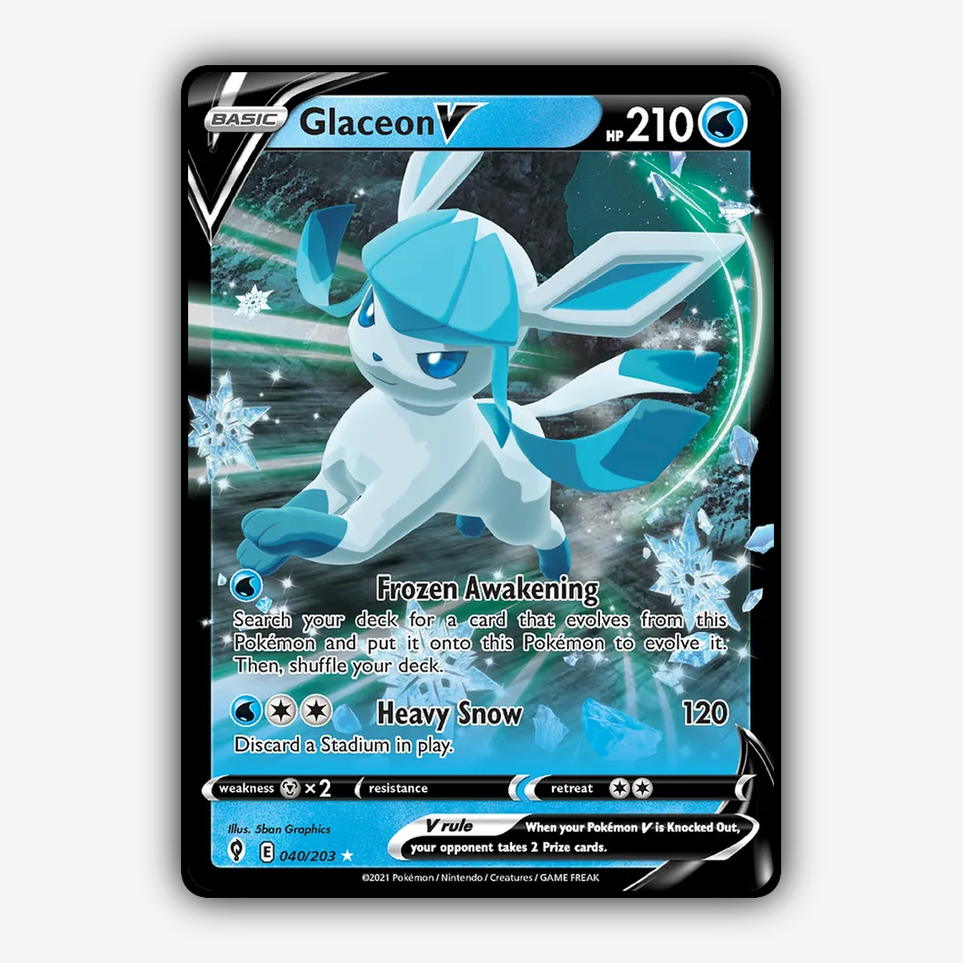 Glaceon V #40 - Evolving Skies Set - Card Rug