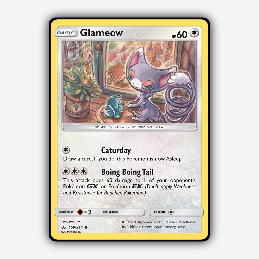 Glameow 159/214 - Unbroken Bonds Set - Card Rug